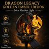 Solar Dragon Statue Light 6.3in Gothic Garden Decor Resin Solar Powered for Patio Walkway Halloween Warm Glow Medieval