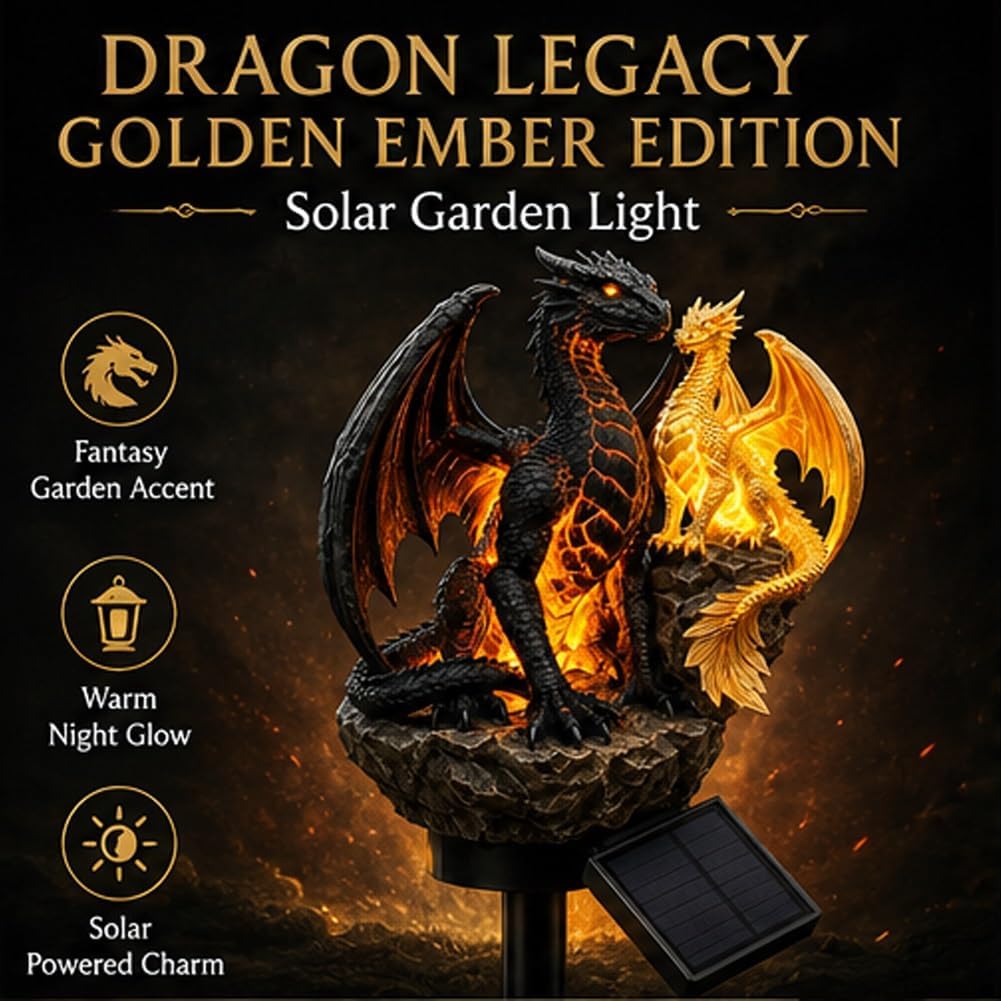 Solar Dragon Statue Light 6.3in Gothic Garden Decor Resin Solar Powered for Patio Walkway Halloween Warm Glow Medieval