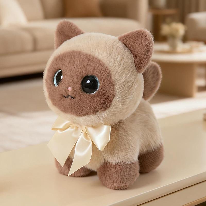 Fun Animal Cake Plush Doll Pillow Rose Siamese Cat Penguin Bear Combination Cookie Plush Toy Home Decor Valentine'S Day Gift
