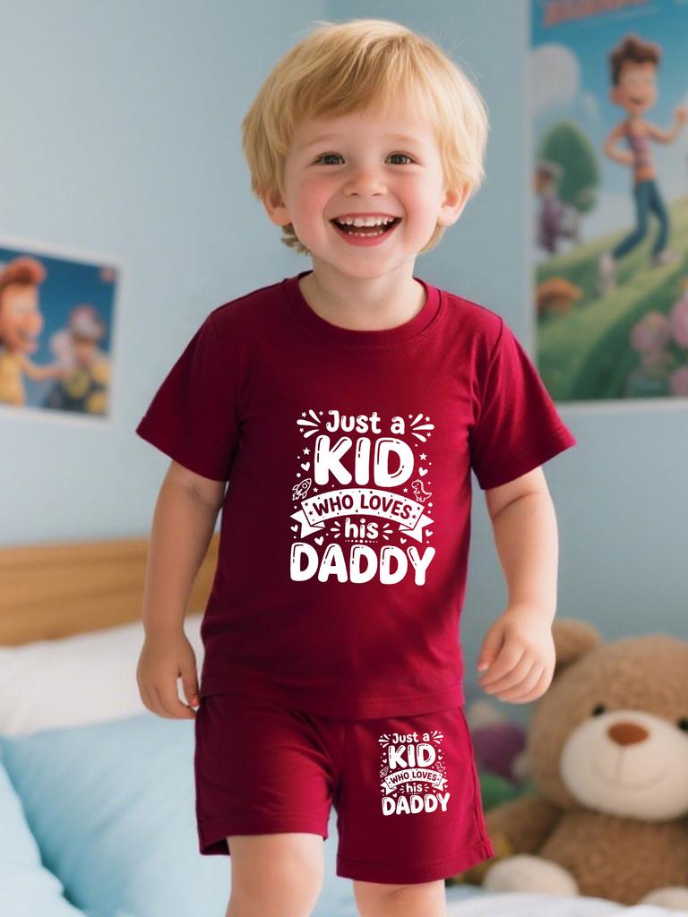 Boys' Summer Thin Two-piece Set with Printed Short Sleeve Top and Shorts, Cute Cartoon & Letter Print, Casual Outfit for Kids