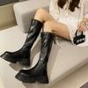 Small Retro Versatile British Style Thin Boots Women's 2025 Summer and Autumn New Heightening Thick-soled Comfortable Knight Boots