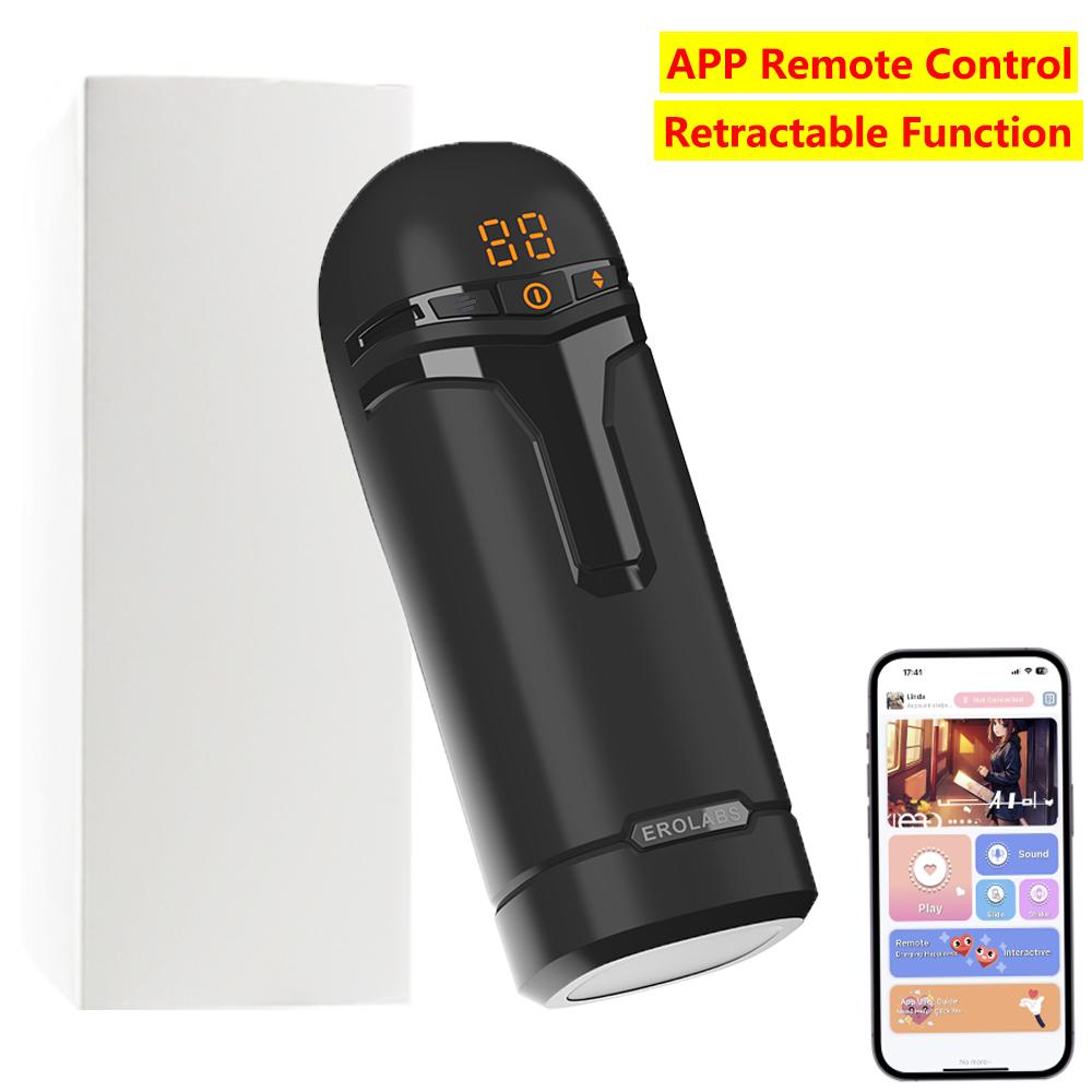5 in 1 Male Masturbation Cup App Control Telescopic Real Oral Vagina Suction Vibrator Sucking Blowjob Machine Sex Toys For Men