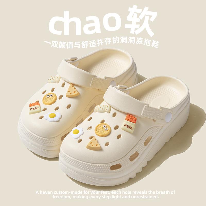 

Крутые тапочки женские летние для улицы, обувь с отверстиями, нескользящие и не вызывающие неприятный запах ног, для ванной, дома, для помещений 40-41 [Suitable for usual sizes 39-40]