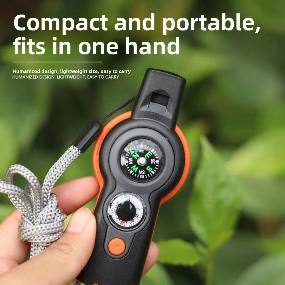 Compass Survival Whistle LED Light 7 In 1 Whistle Durable Emergency Whistle Camping