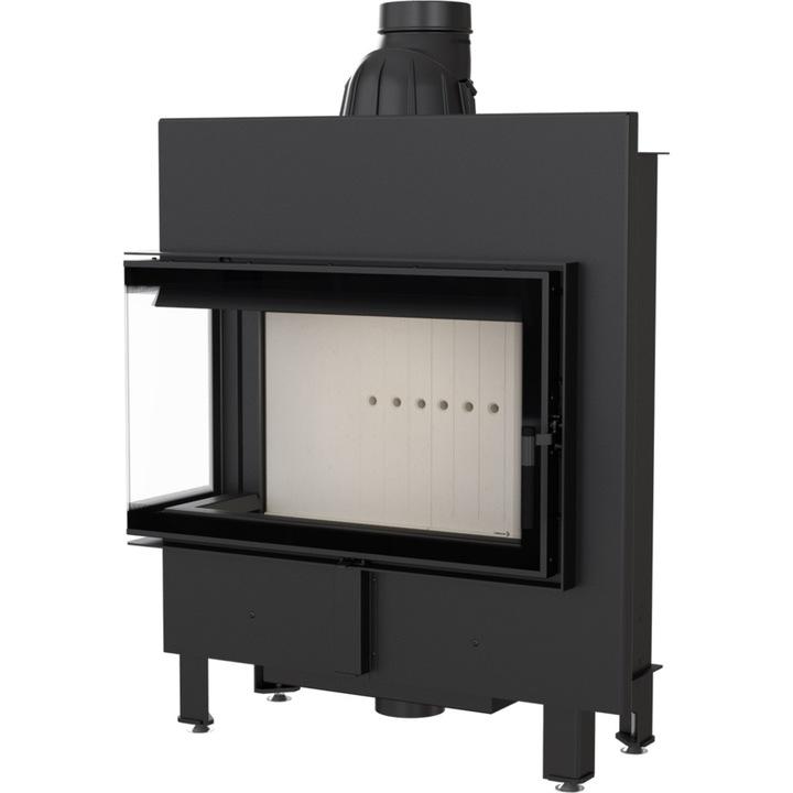 Steel fireplace KRATKI LUCY SLIM left 10 kW Ø 160 self closing door
