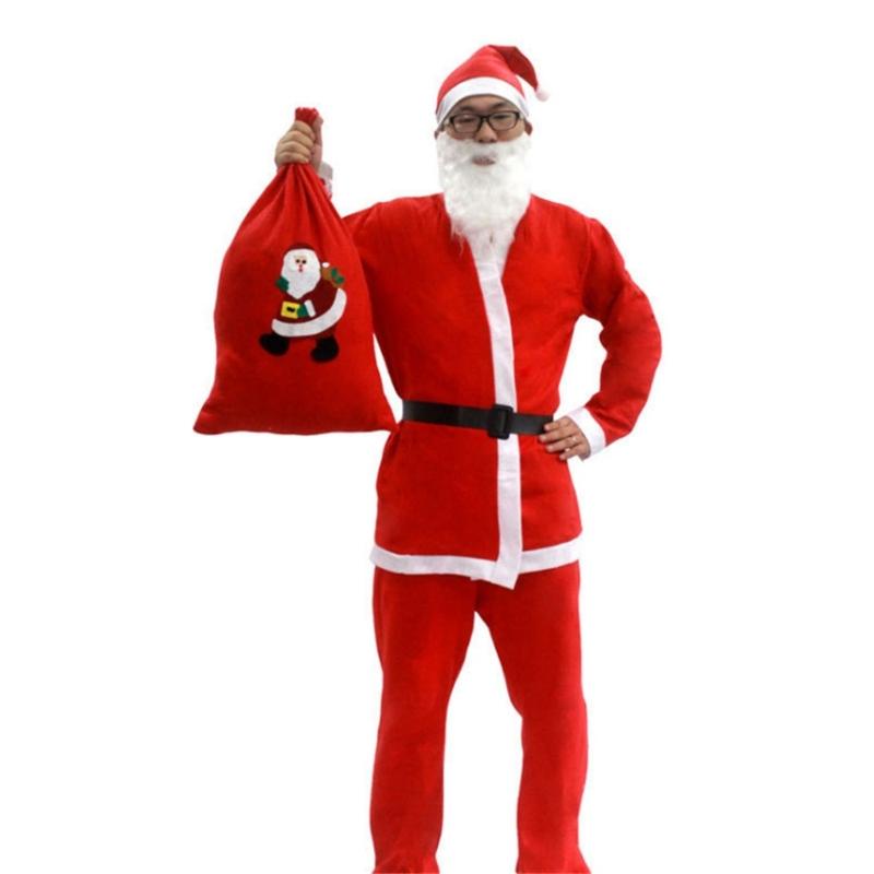 Santa Suit Christmas Santa Clauses Costume for Men Women Adults 3/4/5/6/7 Santa Costume Outfits Funny Santa Bear Hat