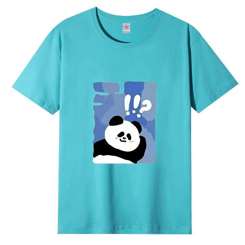 Damer Sommer Populær Kortarmet T-skjorte Bomull Pustende Løs Topp Trykket T-skjorte Casual