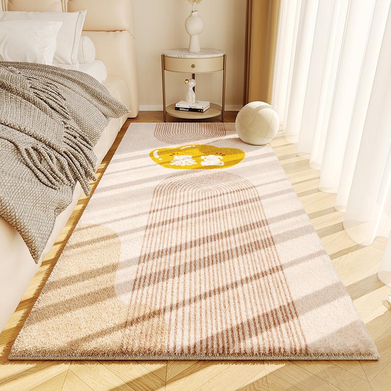 Simple Cream Style Faux Cashmere Living Room Fluffy Rugs Home Decor Bedroom Cloakroom Bedside Non-Slip Rugs