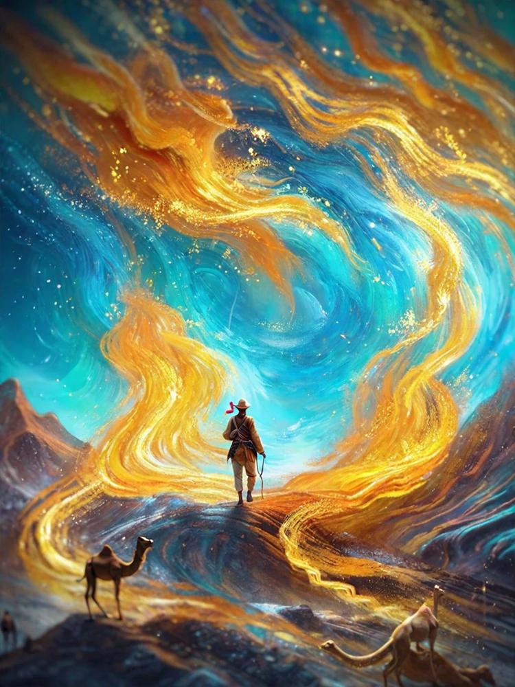 Full Drill 5D Diy Diamond Painting Desert Camel Animal Embroidery Sunset Scene Cross Embroidery Crystal Mosaic Home Decoration