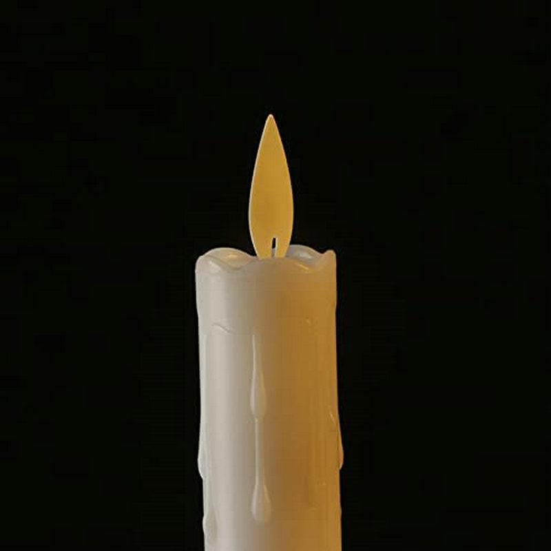 Led Taper Candle w/Remote&timer Moving Wick Flickering Window Tea Light Battery Operate Christmas Dinner Table Decoration-H23CM