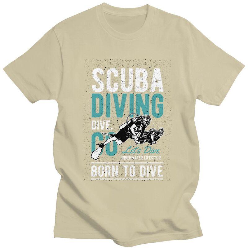 Custom Funny Scuba Diving Diver Gift Tshirts for Men Short Sleeve Leisure T Shirt Tshirts Pure Cotton Tees Gift