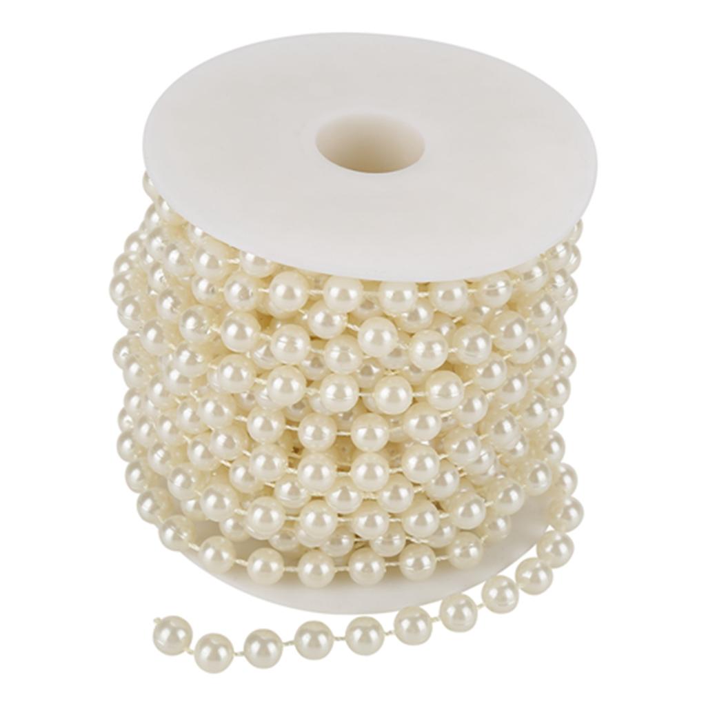 10m roll Grinding Pearl Wire Beads Garland String DIY Wedding Decoration 8mm