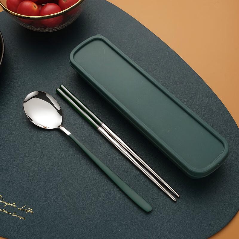 Student Portable Stainless Steel Chopsticks & Fork Set