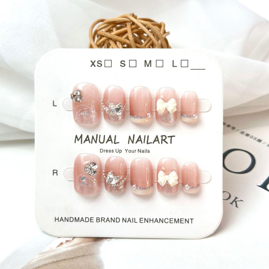 Quick Nails Hand Wear Nail Bow French Fake Nails Phototherapy Nail Art Fake Nail Stickers Press On Nails