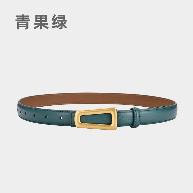 Belt Ladies Leather Belt Girls Retro Cowhide Lazy Belt Women'S Decorative Outer