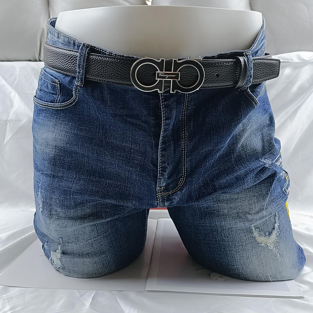 Salvatore Ferragamo 3,5cm Pánský pásek Luxusní značka Designový pásek Oblek Džíny Formální Značkový Dárková krabička