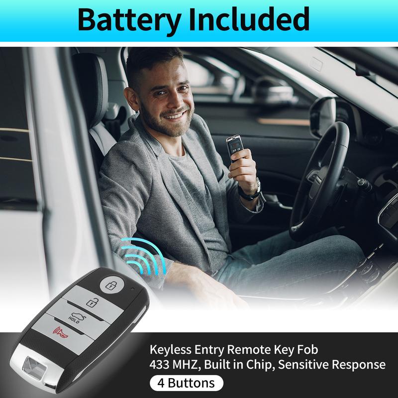 X Autohaux SY5JFFGE04 433 MHz Keyless Entry Remote Key Fob for Kia Optima 16- 4 Buttons