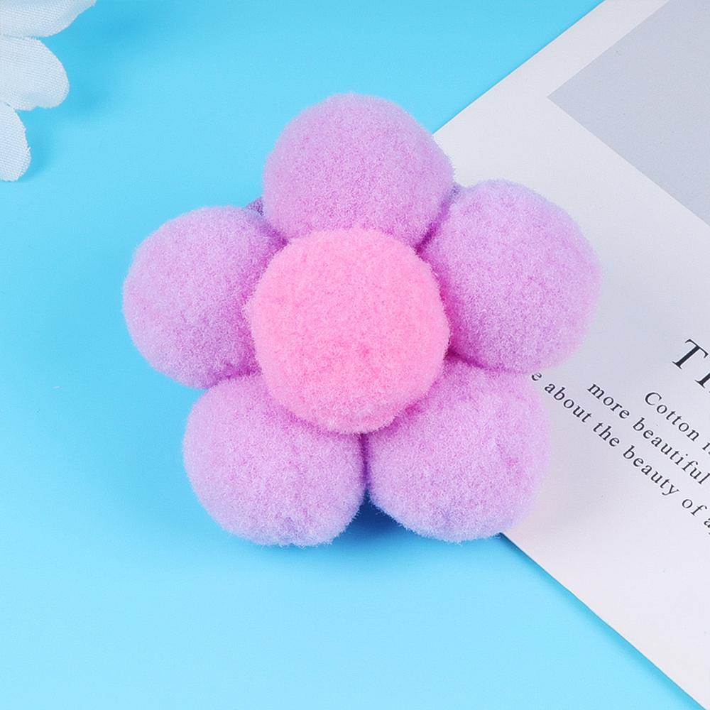 2pcs New Fur Flower Elastic Girl Womens Ponytail Holders Plush Ball Hair Ring Elastic Hair Rope Hair Tie Accessories Pompom