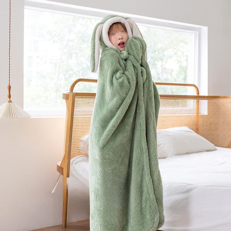 Cozy Rabbit Ear Shawl Cloak: Cute, Warm, and Thick for Autumn & Winter
