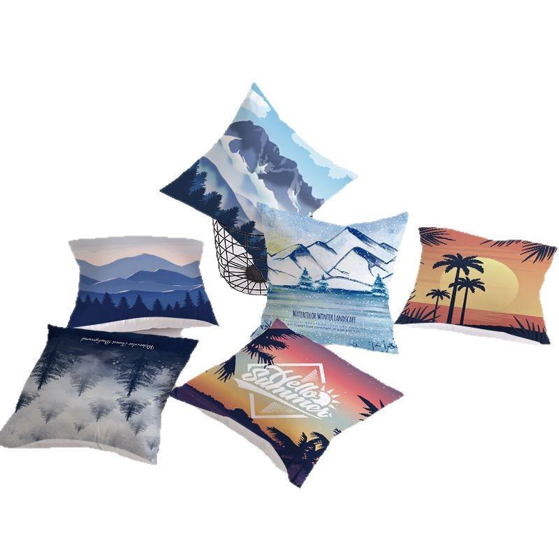 Ins Homewares Dusk Trees Sofa Car Pillow Cover Office Cushion Cover