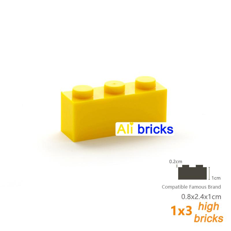 60pcs DIY Building Blocks Thick Figures Bricks 1x3 Dots Educational Creative Size Compatible With 3622 Plastic Toys for Children