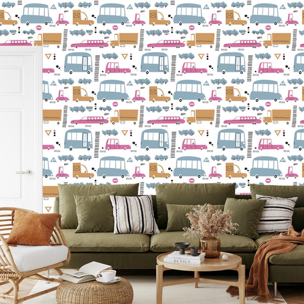 Trucks on the road wallpaper for living room and bedroom 50x1000