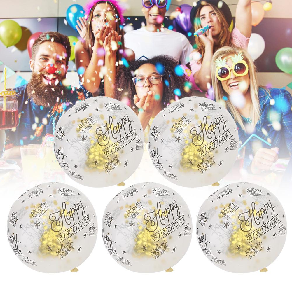 10Pcs Latex Transparent Balloon with   Words for Birthday Party Wedding Anniversary Decorate