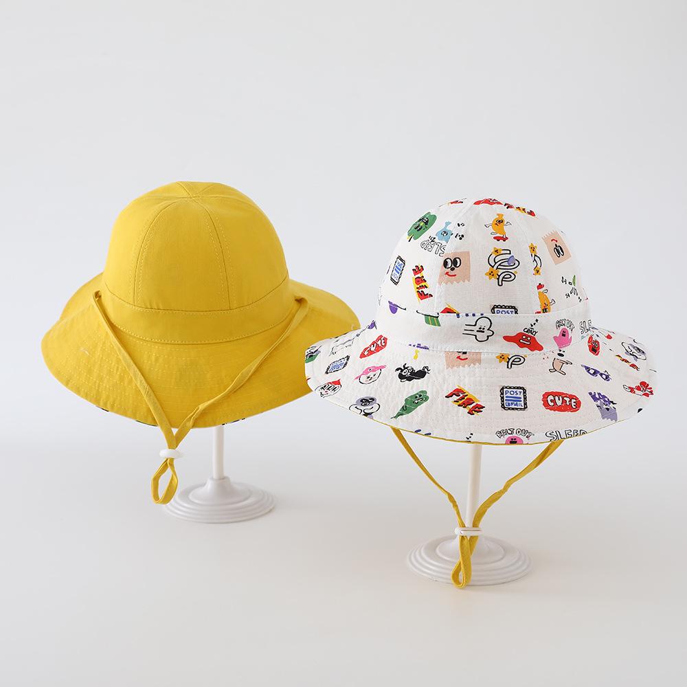

Baby Kids Sun Hat 50cm 1-3 Years Summer Spring Girl s Fisherman Cap Boy s Double Sided Outdoor Sunscreen Toddler Bucket Hat 50CM жёлтый