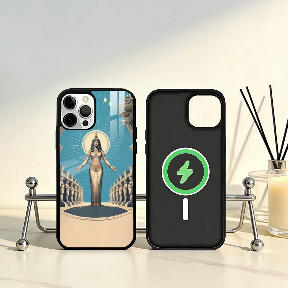 Egypt Mysterious Tarot Phone Case For iPhone17,16,15,14,13,12,11 Plus,Pro Max Magnetic For Magsafe Wireless Charging