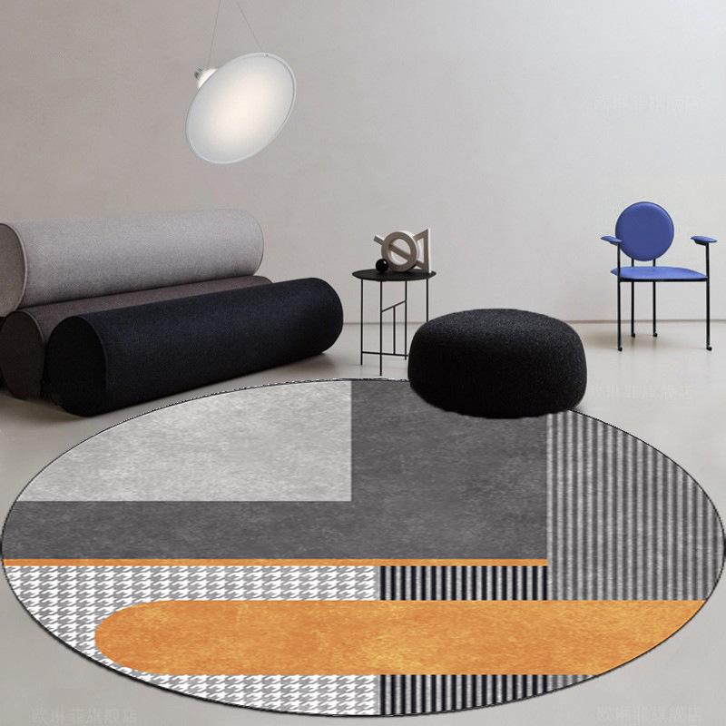 Crystal Velvet Simple Round Floor Living Room Bedroom Office Sofa Carpet Washable Dirt-resistant Non-slip Floor Cushion