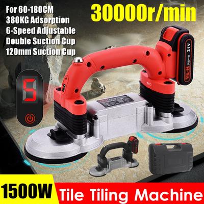 1500 W Fliesen-Fliesen-Maschine, Fliesen-Vibrator, Saugnapf, verstellbar, tragbar, automatisches Bodenvibrator-Nivelliergerät mit Akku