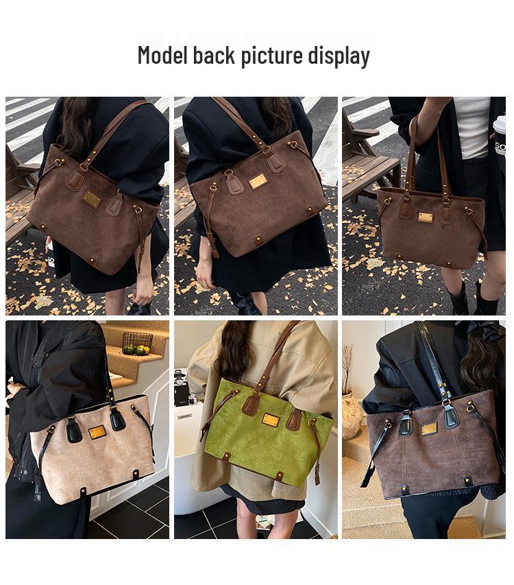 2025 Retro Matte Large-Capacity Women's Fashion Tote & Shoulder Bag