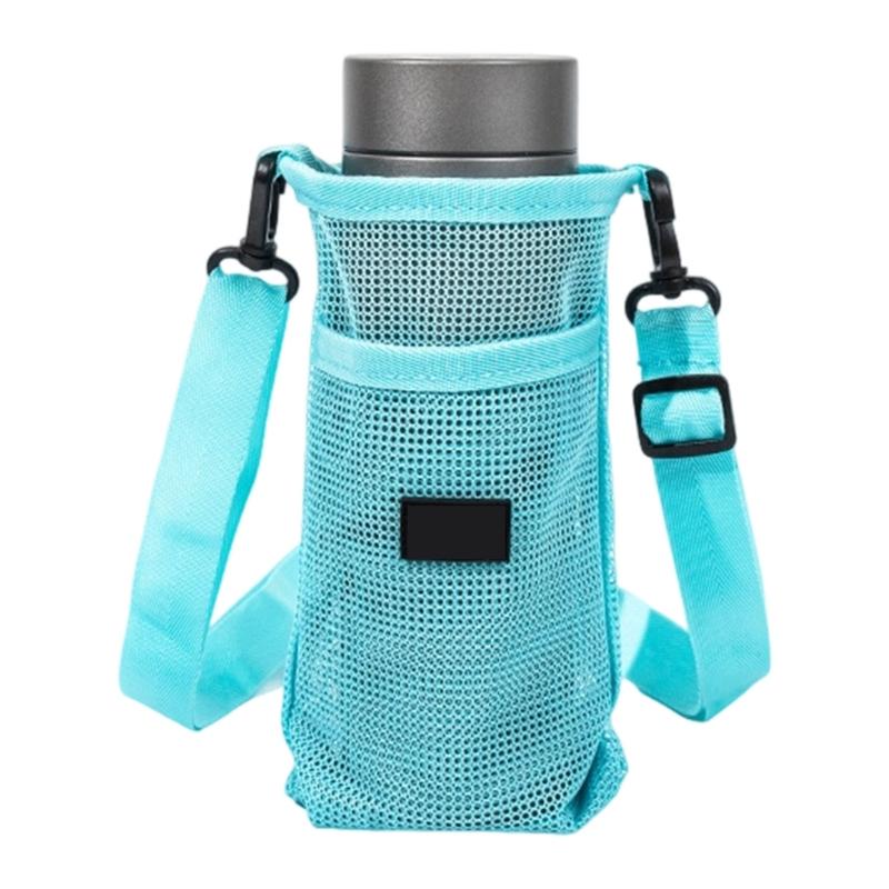 Meshes Water Bottle Holder Sleeve Water Bottle Carriers Bag for Clear Hydrations Monitoring Zippers Access Oxford Fabric