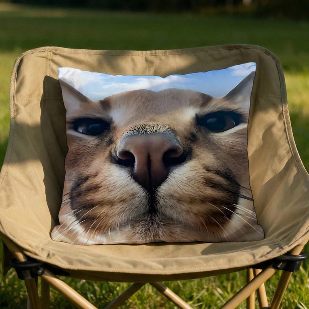 Floppa Cat Meme Cushion Cover Soft Reversible  Durable Pillow Cover  MultiScene Use for Home  Car Daily Comfort