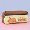 Canvas Pen Bag Panda/Capybara Pencil Case Cute Stationery Organizer  for Students