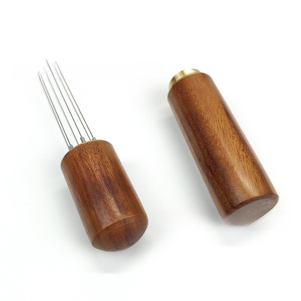 Solid Wood & Stainless Steel Loose Powder Dispensing Needle for Coffee Machines