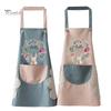 Puntos Cartoon Oil Proof Kitchen Waterproof Wipeable Wreath Rabbit Nail Shop Apron
