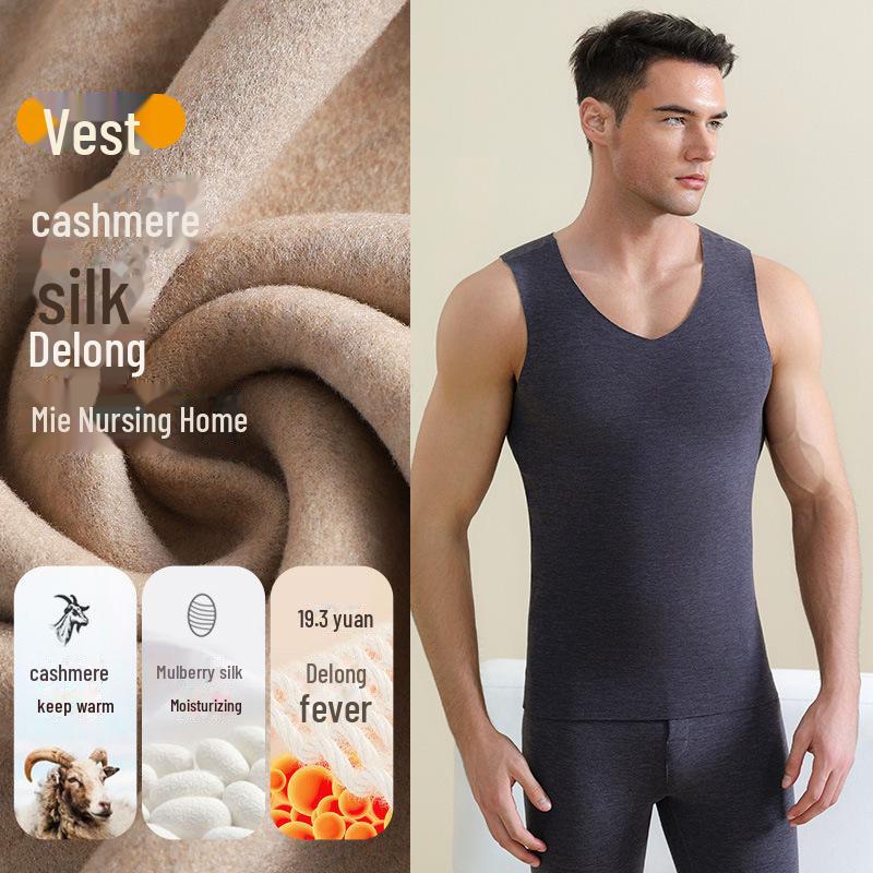 

Мужской зимний терможилет из кашемира и шелкового бархата с верхом, не оставляющим следов XXXL [85-95 kg]