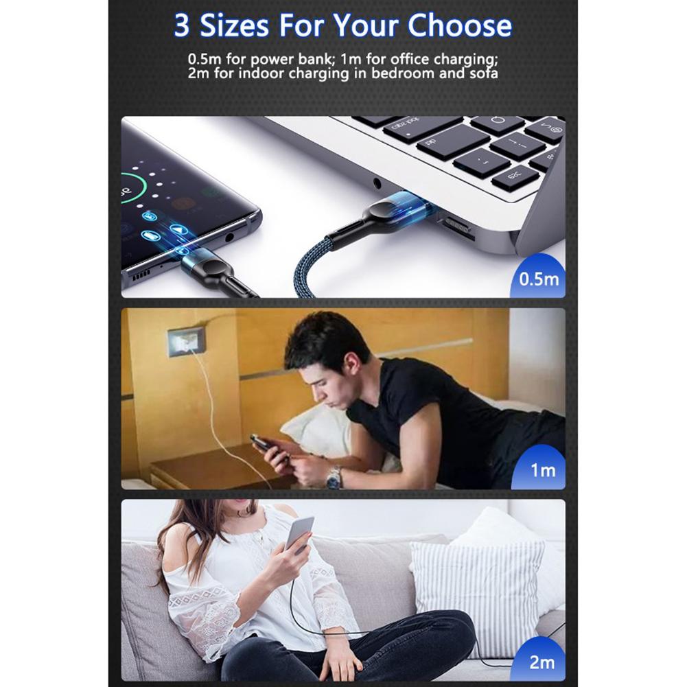 Non-slip Data Cable Type-c Fast Charging Cable Extension Charger Data Cord Compatible For Android Ios Huawei