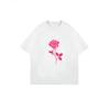 Oversized T Shirt Dress Black Pink Rose Print Casual Streetwear Style For Women