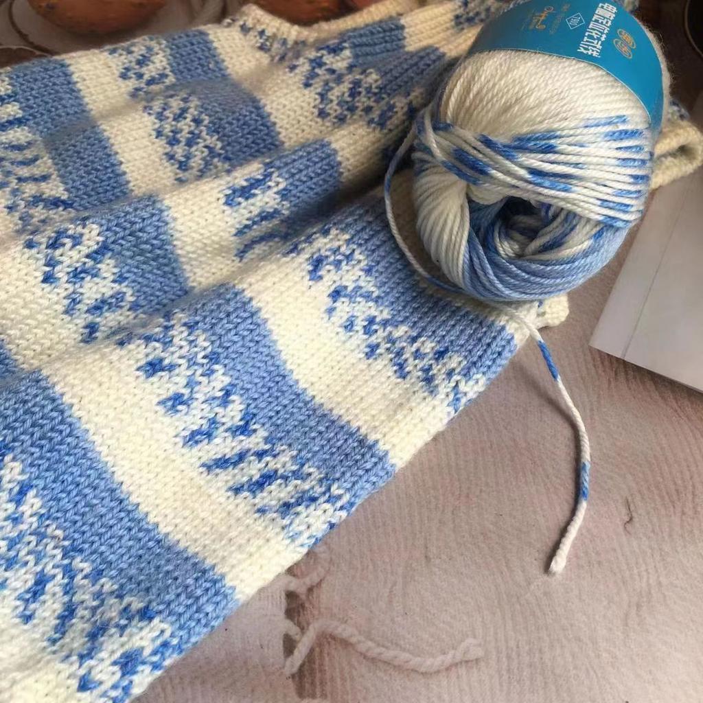 50g Fancy Wool Yarn 35% Wool and 65% Acrylic for Children's Medium Coarse Yarn Hand-knitted Soft Fluffy Blended Wool Thread