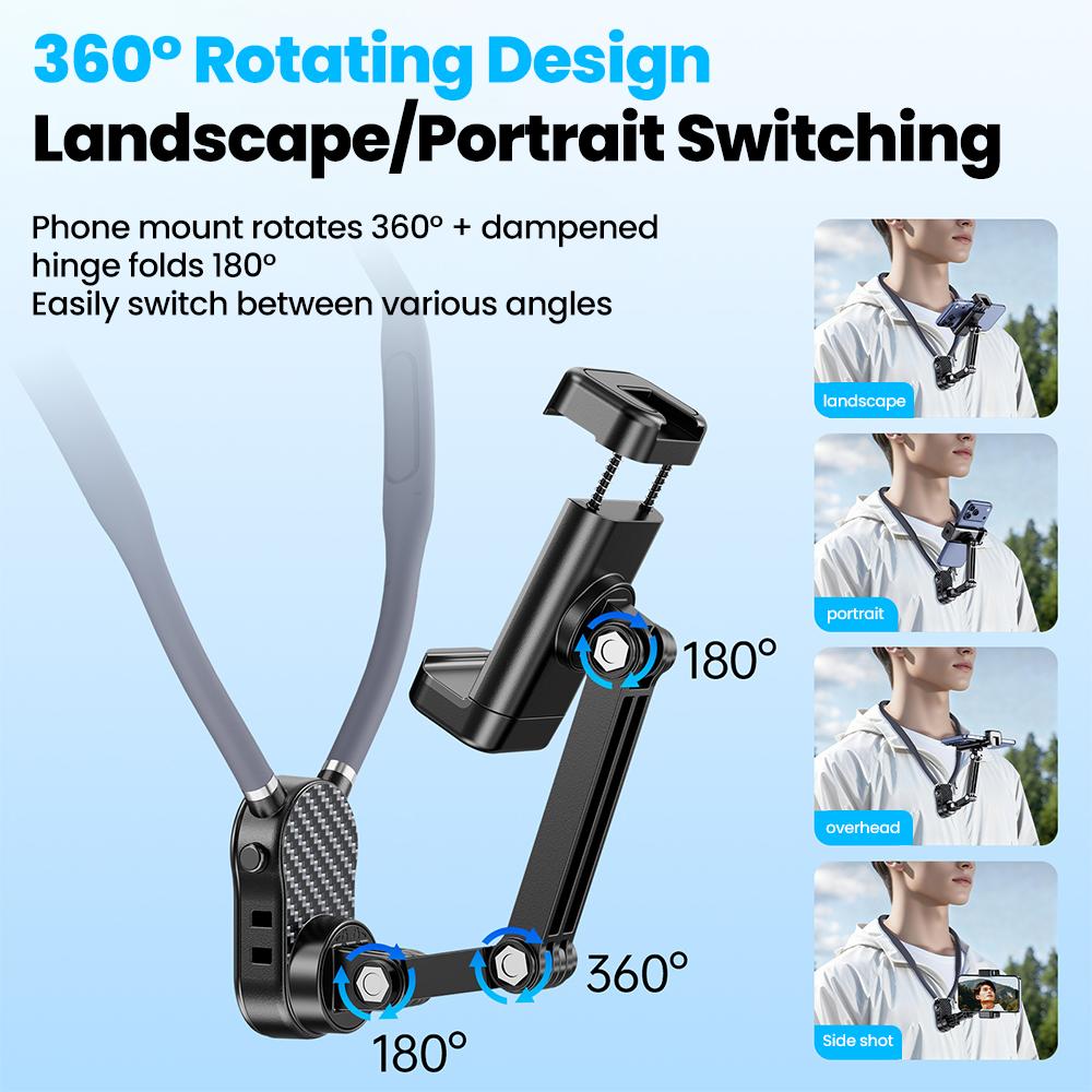 Neck Hanging Phone Holder First Person Perspective Shooting of Self Media Live Streaming Action Camera Magnetic 360 Rotate Stand 6