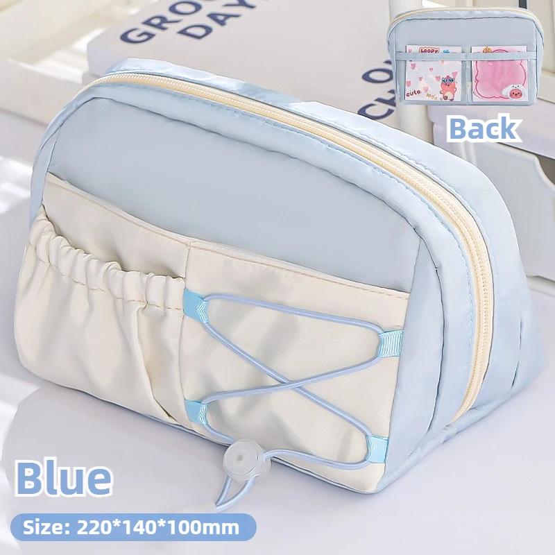 

Большой вместительный пенал, симпатичная нишевая минималистская канцелярская коробка, школьная сумка для хранения канцелярских принадлежностей, холщовый пенал