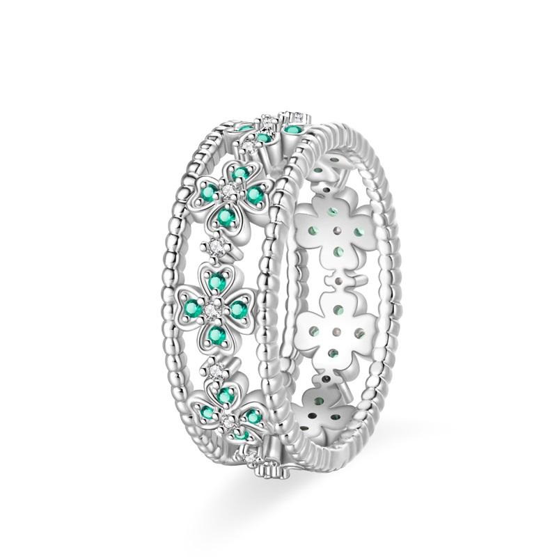 925 Sterling Copper Blue Ocean&Butterfly&Colorful Candy&Star&Retro Chain Wide Face Ring Ladies' Zircon and Accessories