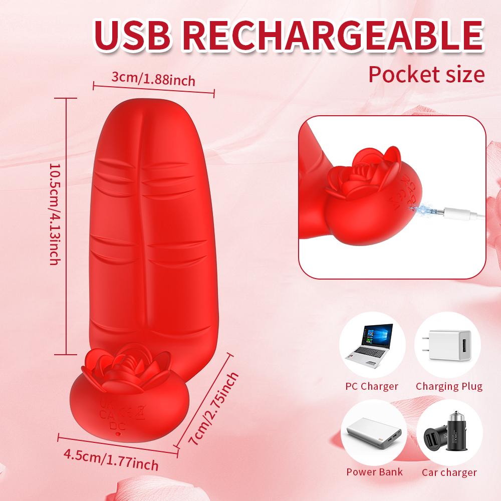 G Spot Finger Vibrator Female Clitoral Nipple Stimulator Rose Toy 10 Speed Vibrating Masturbator For Women Lesbian Orgasm 18+