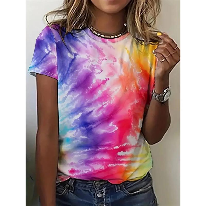 Bee Cat Easter Egg Pattern T-Shirt for Women Cartoon Animal 3D Printed Casual Loose Tees Round Neck T-Shirts