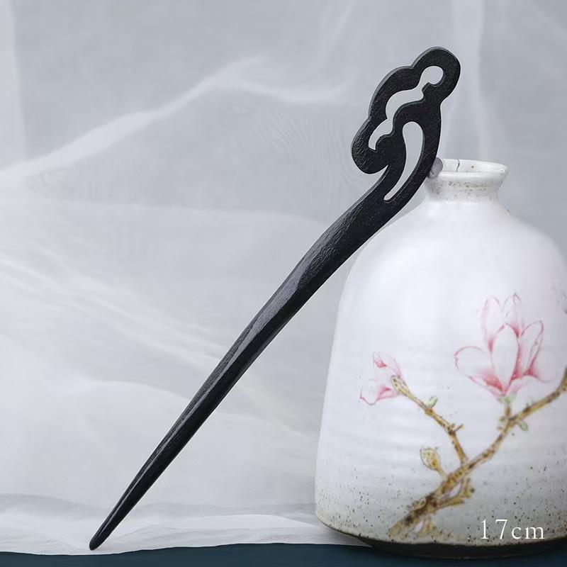1pc Vintage Chinese Style Hair Accessory Wooden Sandalwood Hair Stick Disc Hair Tools Simple Women's Hair Accessory Hair Needle