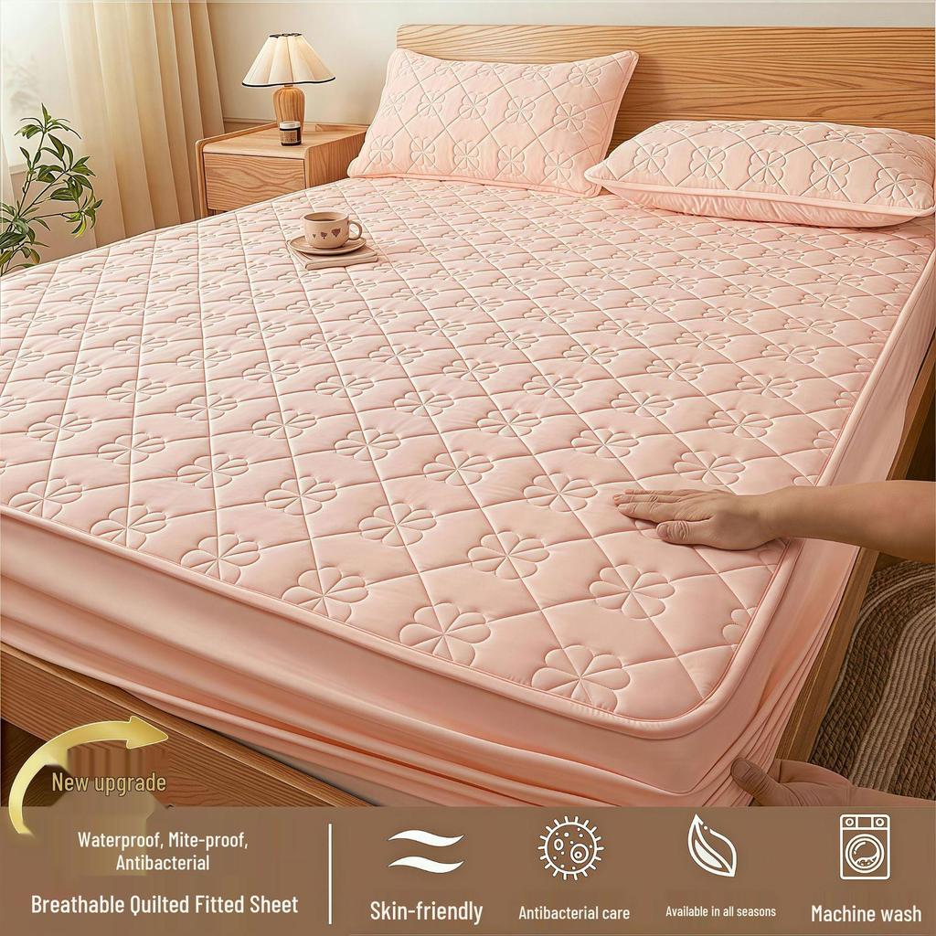 Wodoodporny Pikowany Ochraniacz na Materac Klasy A - Łóżko Podwójne, Oddychająca i Odporna na Wilgoć Narzuta