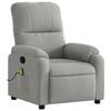 VidaXL Recliner Massage Armchair Light Grey Microfiber Fabric 373457