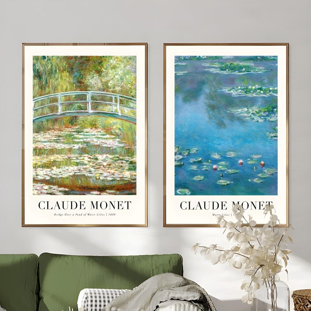 Claude Monet Retro Klasyczny Olejny Art Dzikie Kwiaty Plakat Naklejka na Ścianę Druk Wodoodporny Dom Salon Sypialnia Bar Estetyczny Deco
